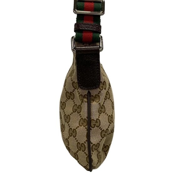 Auth GUCCI GG Pattern, Shelly (Web) 189749 Beige Red Green Jacquard Leather - Picture 2 of 16
